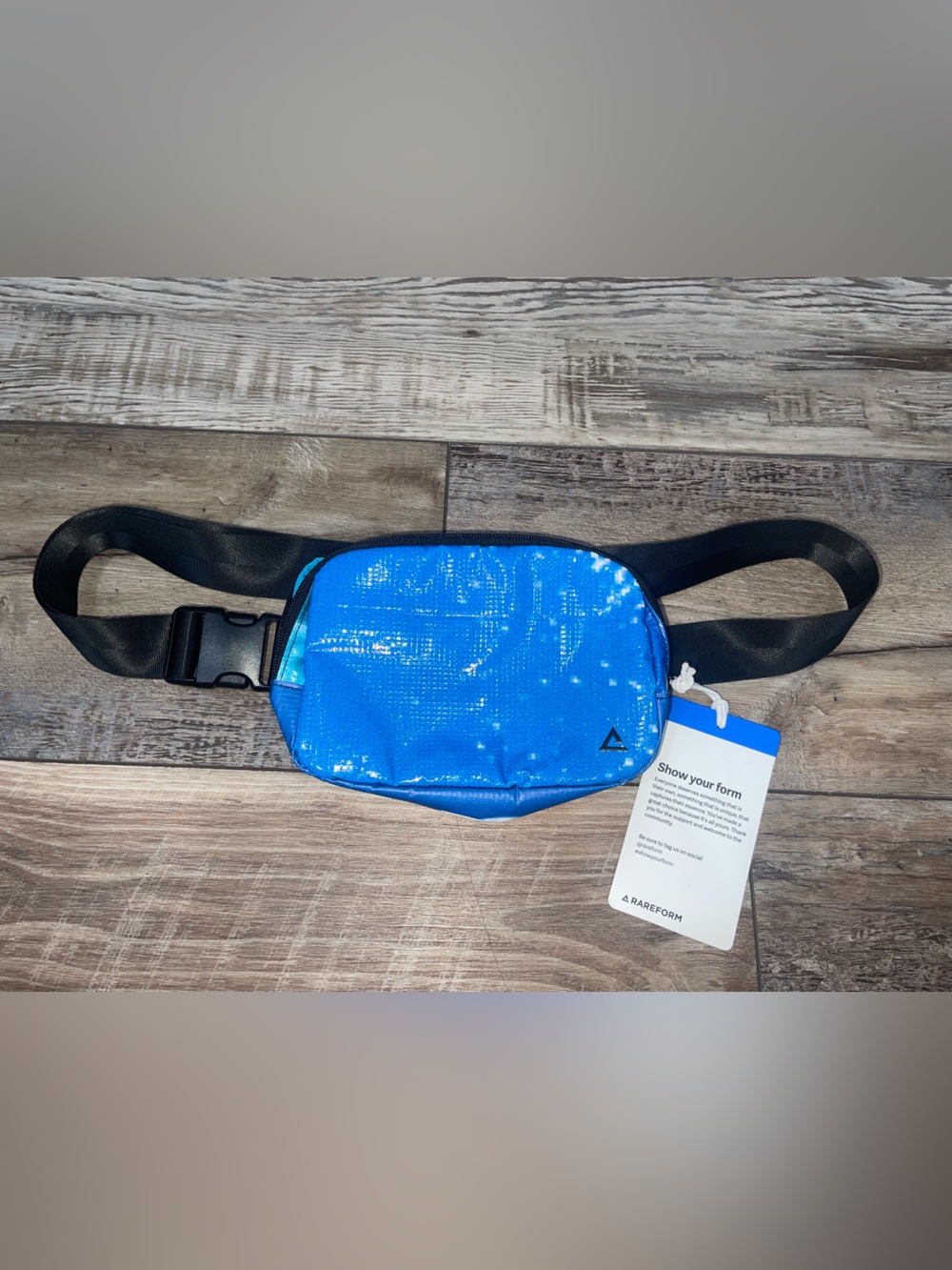 NWT Rareform Adjustable Strap Blue Zion Sling Bag Hip Fanny Pack Billboard Vinyl